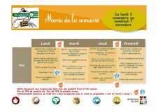 Galerie photo Menu du lundi 03 novembre au vendredi 12 décembre 2025