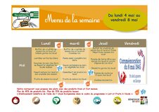Galerie photo Menu du lundi 4 mai au 26 juin 2026